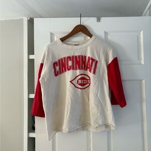STARTER Cincinnati Reds Kids Long Sleeve Tee - Red & White